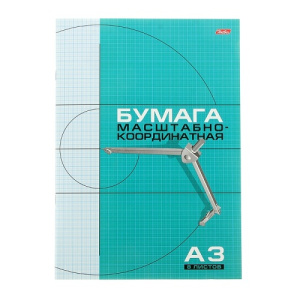 Бумага миллиметровая А3 8л в папке голубая