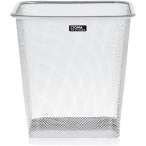 Корзина для бумаг СТАММ 20л сетчатая металлическая квадратное основание серебристая