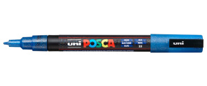Маркер POSCA PC-3ML голубой с блёстками 0.9-1.3мм пулевидный наконечник