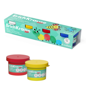 Краски пальчиковые гелевые 4 цвета 35 мл с Алоэ Вера ErichKrause Baby