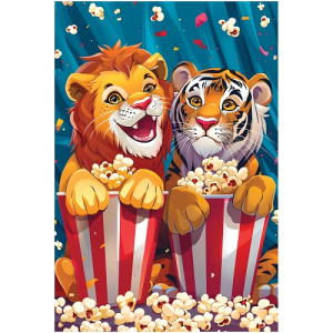 Пазл 104 эл ТРИ СОВЫ Лев и тигр с попкорном