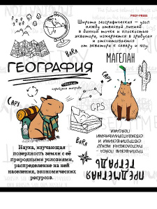 Тетрадь тематическая 48л клетка География Капибара Prof-Press