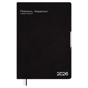 Ежедневник датированный 2026 А4 120л ESCALADA Шеврет глосс чёрный мягкий переплёт запаянный 