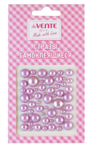 Стразы самоклеящиеся deVENTE Жемчужный микс цвет сиреневый  7,5x6,5 см