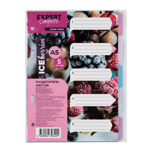 Разделитель листов пластиковый A5 5 шт Expert Complete Trend ICEberries лен ассорти