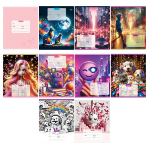 Тетрадь 12л клетка BG Mix-10