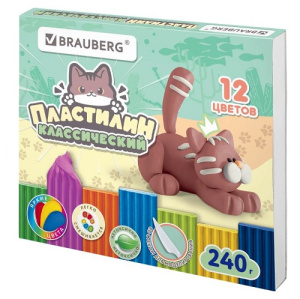 Пластилин 12 цв МИЛЫЕ КОТЫ 240 г