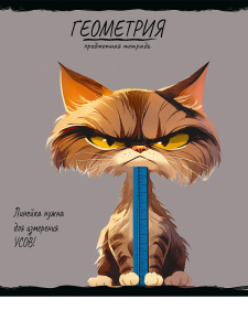 Тетрадь тематическая 48л Геометрия ПРО ХВОСТ клетка