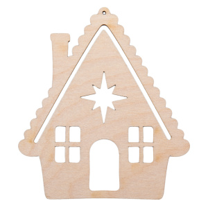 Заготовка из фанеры подвеска 8 х 9 х 0,3 см Избушка резная №2 Mr. Carving 