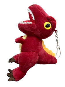 Брелок плюшевый Динозавр 16см красный