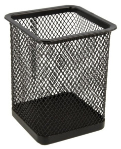 Подставка для канцелярских мелочей Deli E9174 стакан металлическая сетка цвет черный