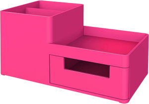 Органайзер настольный Deli Rio 4 отделения 175x90x92мм розовый