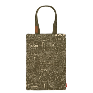 Сумка-шоппер VEGAN 35x47см с карманом хаки BrunoVisconti