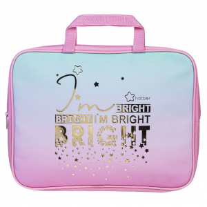 Папка для трудов А4 текстильная Hatber 3D фольга Будь Ярким!