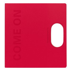 Ежедневник недатированный 21x21,5см 100л линия Красный кожзам