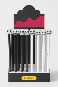 Ручка гелевая 0,5 мм синие чернила  Skeleton