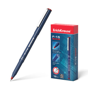 Ручка капиллярная ErichKrause F-15 Stick Classic красные чернила