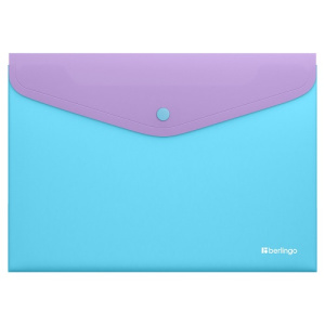 Папка на кнопке Berlingo Haze А4 200мкм софт-тач сиреневая/голубая