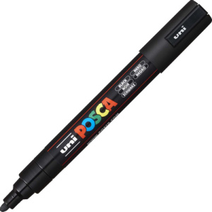 Маркер POSCA PC-5M чёрный 1,8-2,5мм пулевидный наконечник