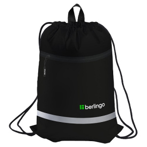 Мешок для обуви 1 отделение 360х460мм Berlingo Basic black 