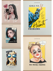 Тетрадь А5 96л клетка Девушки с цветами