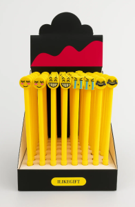 Ручка гелевая 0,5 мм синие чернила Smiley pen