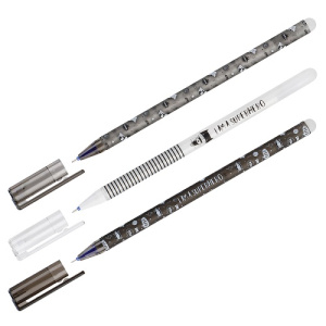 Ручка гелевая стираемая 0,5мм MESHU Superhero синяя ассорти