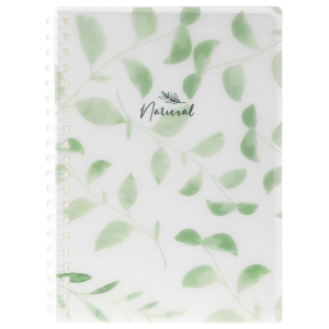 Записная книжка В6 80л NATURAL LEAVES клетка 