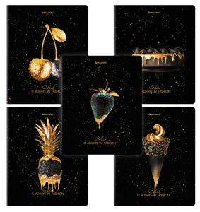 Тетрадь А5 48л клетка Black&Gold 