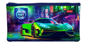 Пенал 1 отделение мягкий Неоновый пит-стоп 205х110мм