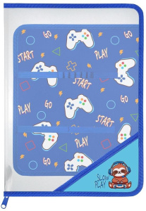 Папка для труда А4+ Slow Play пластиковая откидная планка Lamark 