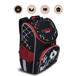 Рюкзак школьный с мешком (/2 черный - красный) RAm-285-1