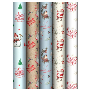 Упаковочная бумага 70х100см MESHU Holiday 80г/м2