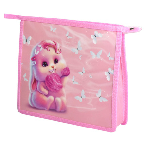 Папка для тетрадей А5 пластиковая Розовый зайка