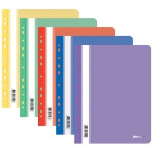 Скоросшиватель пластиковый с перфорацией А4 180мкм ассорти