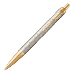 Ручка шариковая Parker IM Premium warm grey GT серебристый матовый алюминиевый корпус черные чернила