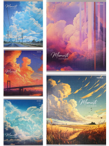 Тетрадь А5 48л клетка облачный Пейзаж