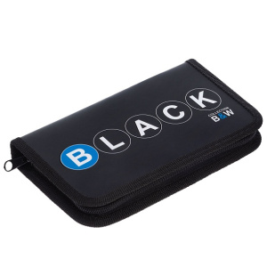 Пенал 1 отделение 190х115мм на молнии матовяа ламинация 3D лак Black and white