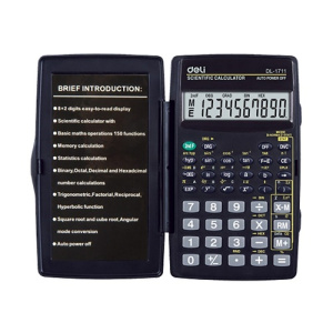 Калькулятор научный Deli 8+2 подходит для ЕГЭ по Физике Химии и Георафии черный