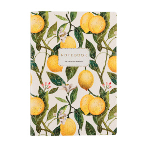 Записная книга А5 60л клетка из экокожи FLORAPARADISE LEMONS   