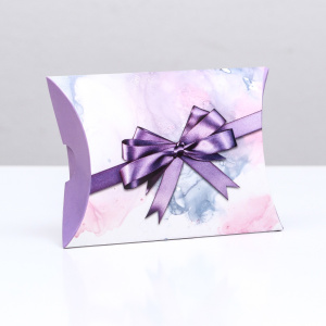 Коробка подарочные Фиолетовый бант 15х11х3 см