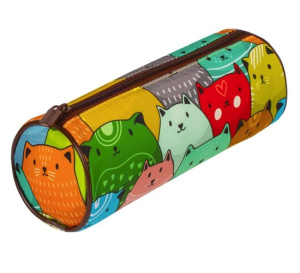 Пенал-тубус BRAUBERG Soft Touch мягкий Cats 22х8см