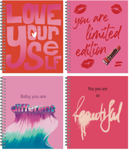 Тетрадь А5 48л клетка Barbie style lettering на металлическом гребне