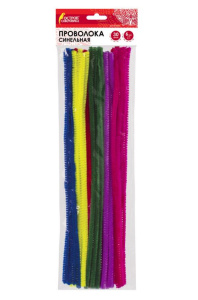 Проволока пушистая 6 цв 30 шт 0,6х30 см цвета ассорти