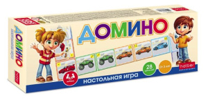 Игра для детей  Домино 28 карточек Машинки
