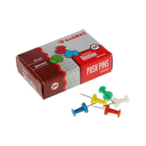 Кнопки силовые 50 шт цветные Globus