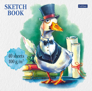 Скетчбук А5 40л 165х165мм 100г/кв.м SketchBook GUSSI ассорти