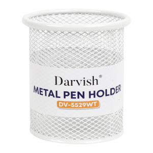 Стакан металлический для канцелярских принадлежностей круглый белый