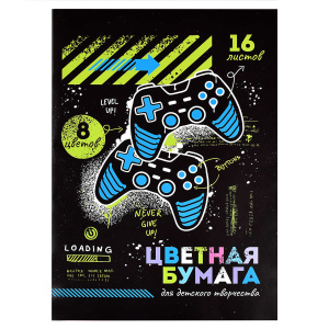 Бумага цветная А4 16л 8цв двухсторонняя Джостики Феникс+