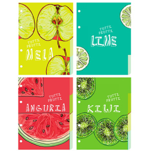 Комплект разделителей А5 4л для тетрадей на кольцах Fresh&Fruity Альт